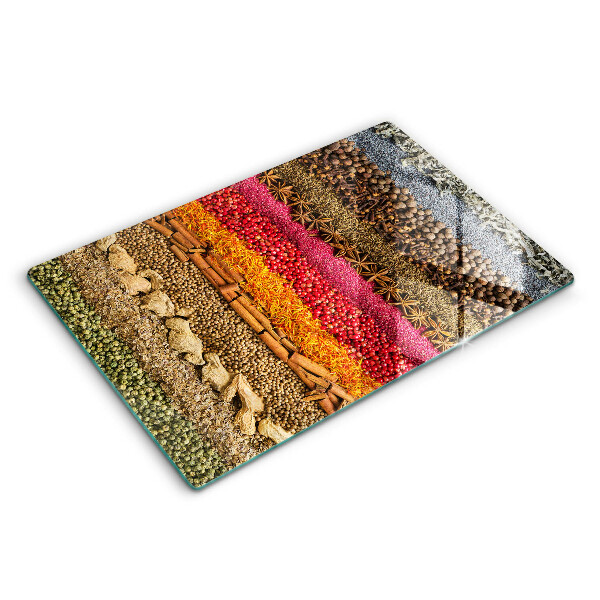Tabla de cortar de vidrio Especias coloridas