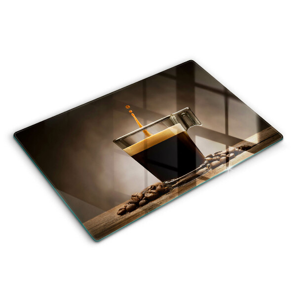 Tabla de cortar de vidrio Vidrio y granos de café