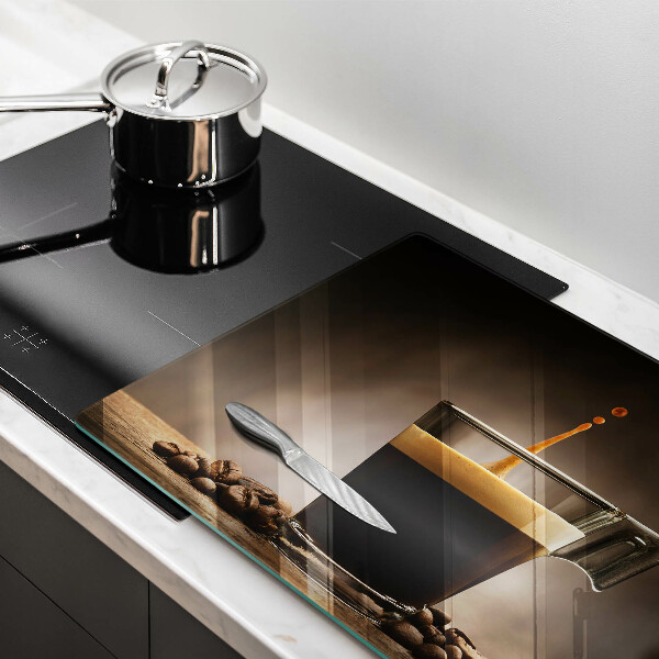 Tabla de cortar de vidrio Vidrio y granos de café