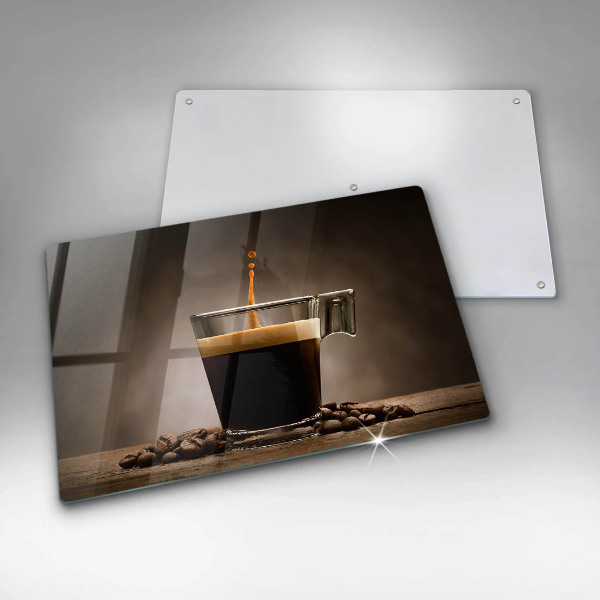 Tabla de cortar de vidrio Vidrio y granos de café