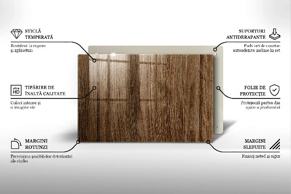 Tabla de cortar de vidrio Textura de madera