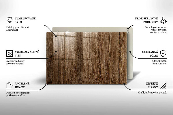 Tabla de cortar de vidrio Textura de madera