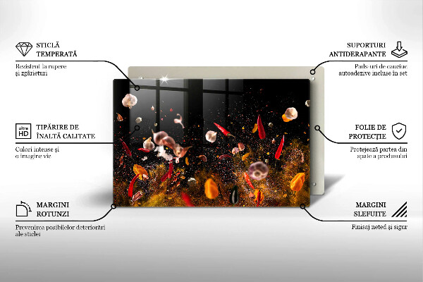 Tabla de cortar de vidrio Especias picantes