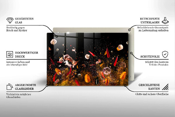 Tabla de cortar de vidrio Especias picantes