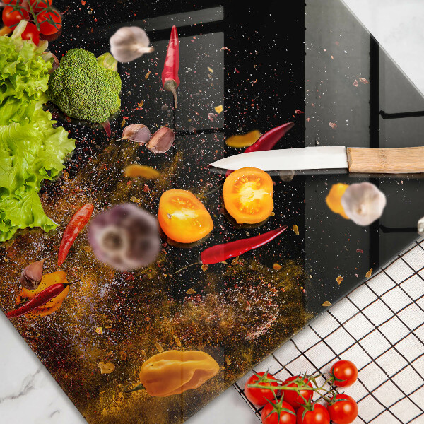 Tabla de cortar de vidrio Especias picantes