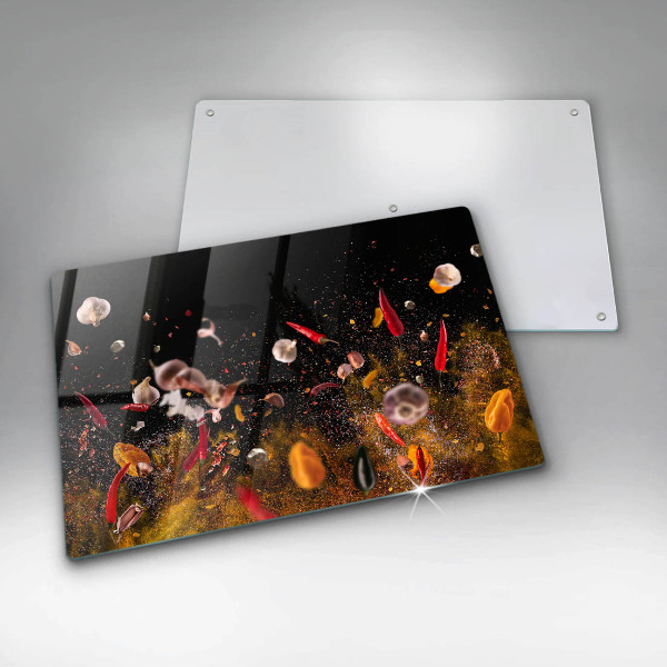 Tabla de cortar de vidrio Especias picantes