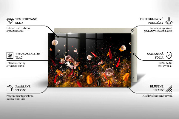 Tabla de cortar de vidrio Especias picantes