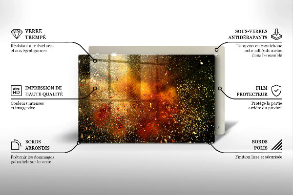 Tabla de cortar de vidrio Especias coloridas