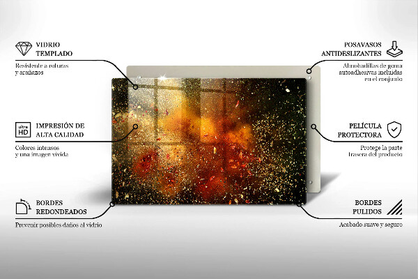 Tabla de cortar de vidrio Especias coloridas