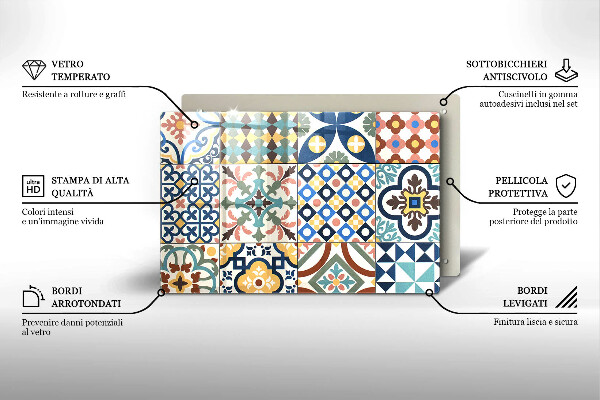 Tabla de cortar de vidrio Azulejos decorativos