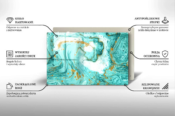 Tabla de cortar de vidrio Abstracción azul