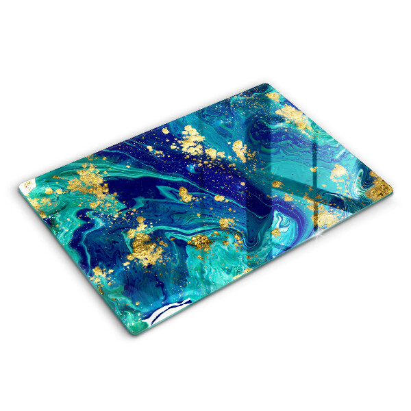 Tabla de cortar de vidrio Abstracción con oro