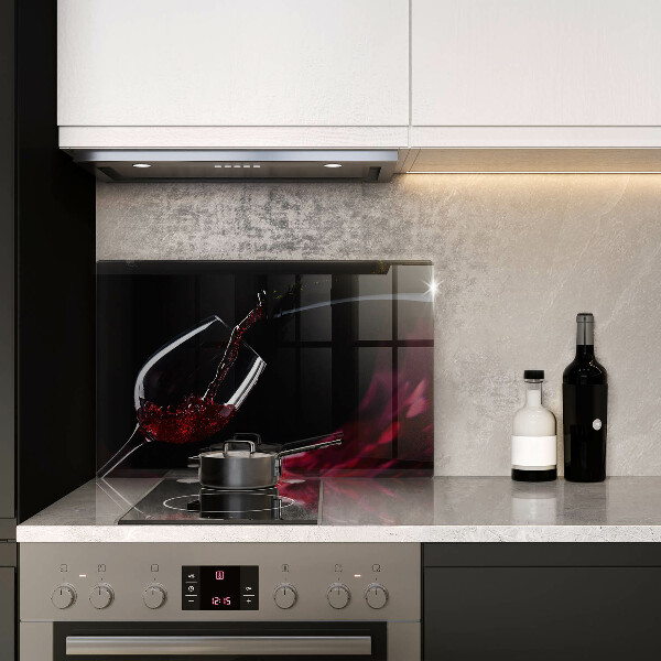 Tabla de cortar de vidrio Una copa de vino tinto