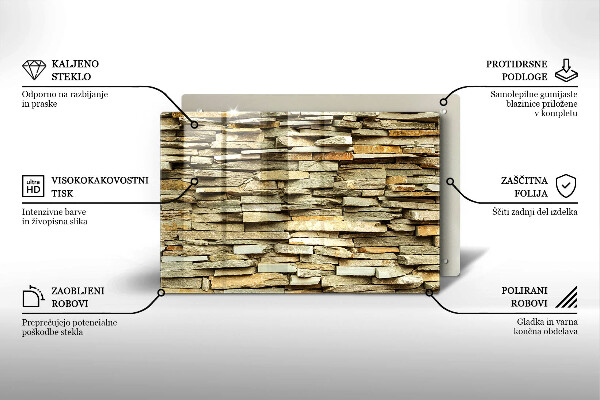 Tabla de cortar de vidrio Piedras decorativas