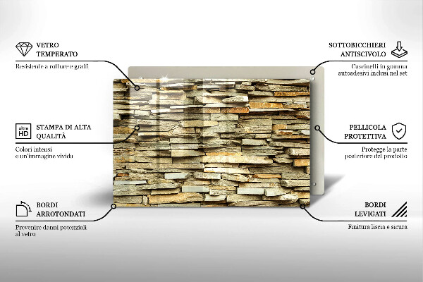 Tabla de cortar de vidrio Piedras decorativas