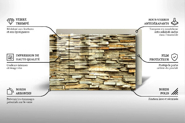 Tabla de cortar de vidrio Piedras decorativas