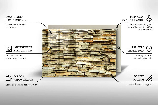 Tabla de cortar de vidrio Piedras decorativas
