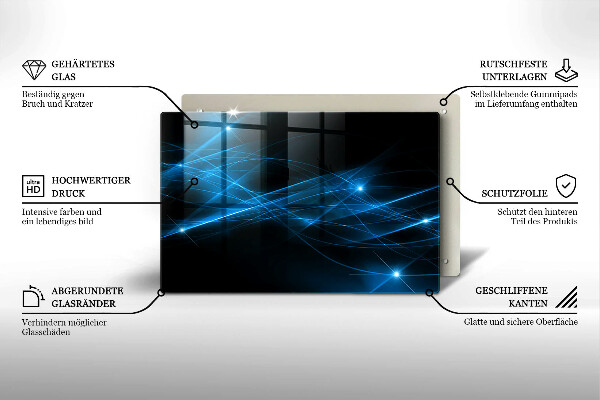 Tabla de cortar de vidrio Humo azul abstracto