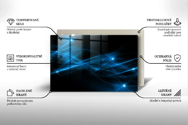Tabla de cortar de vidrio Humo azul abstracto