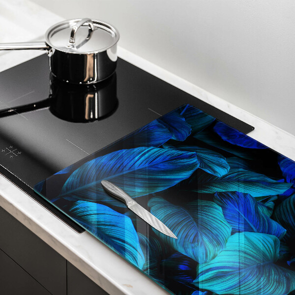 Tabla de cortar de vidrio Hojas de vegetación de la selva