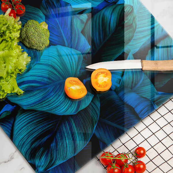 Tabla de cortar de vidrio Hojas de vegetación de la selva