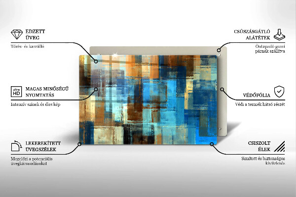 Tabla de cortar de vidrio Fondo pintado