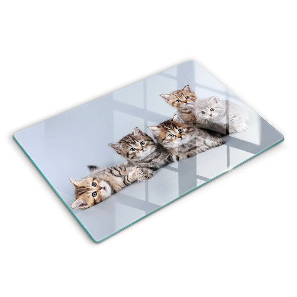 Tabla de cortar de vidrio Dulces gatitos