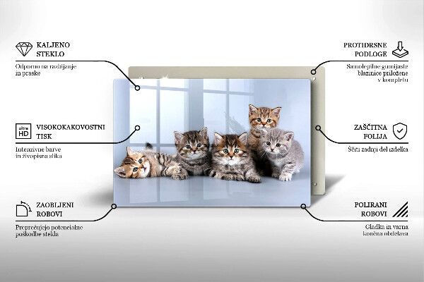 Tabla de cortar de vidrio Dulces gatitos