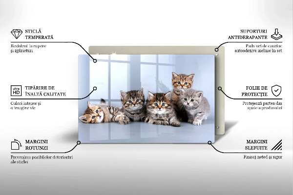 Tabla de cortar de vidrio Dulces gatitos
