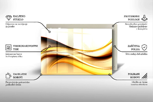 Tabla de cortar de vidrio Líneas de humo abstractas
