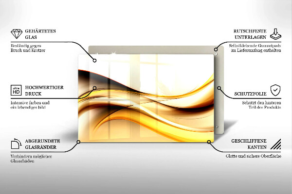 Tabla de cortar de vidrio Líneas de humo abstractas