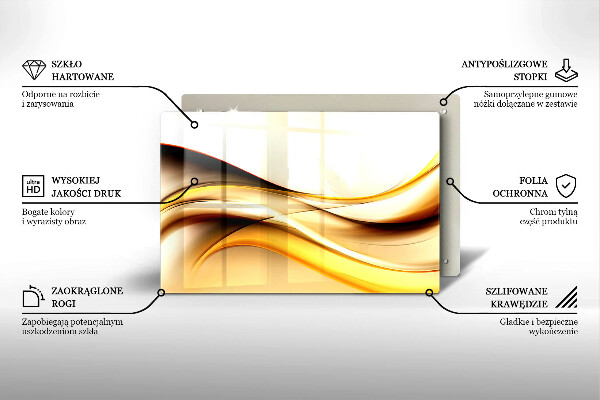 Tabla de cortar de vidrio Líneas de humo abstractas