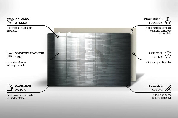 Tabla de cortar de vidrio Textura metálica