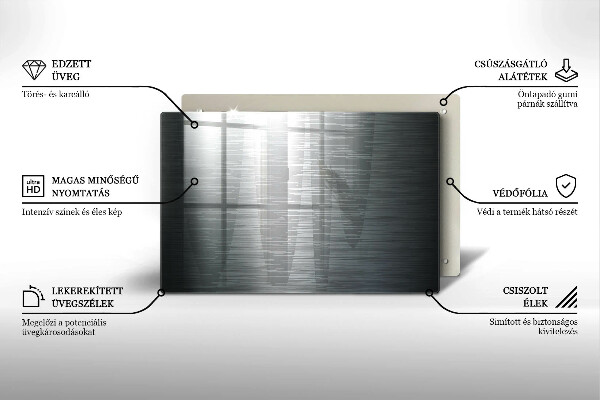 Tabla de cortar de vidrio Textura metálica