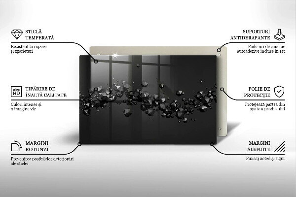Tabla de cortar de vidrio Abstracción de formas 3d