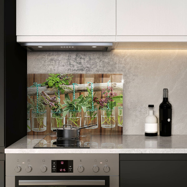 Tabla de cortar de vidrio Plantas de hierbas vintage