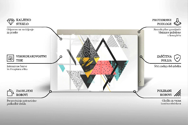 Tabla de cortar de vidrio Triángulos abstractos