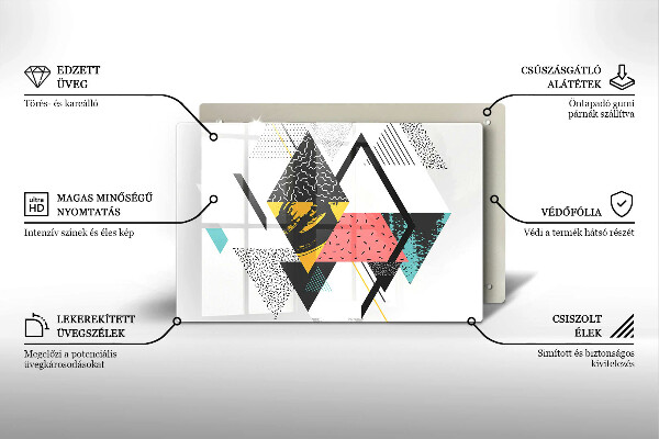 Tabla de cortar de vidrio Triángulos abstractos