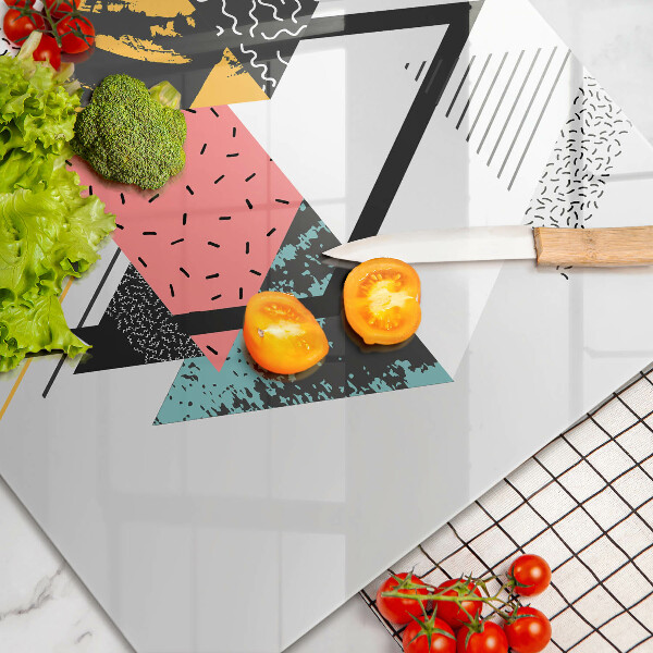 Tabla de cortar de vidrio Triángulos abstractos