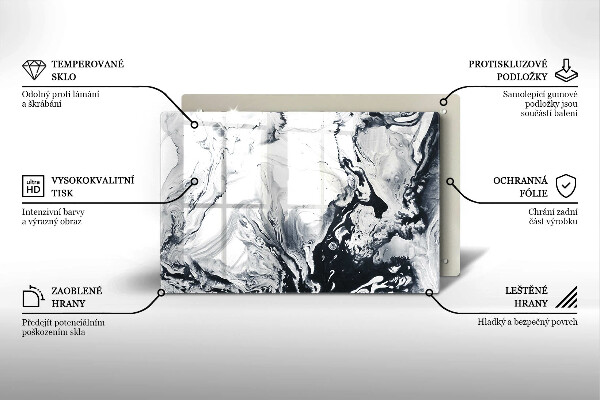 Tabla de cortar de vidrio Abstracción de tinta