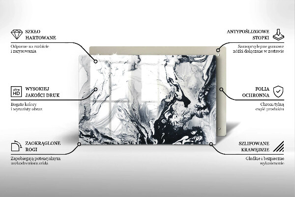Tabla de cortar de vidrio Abstracción de tinta