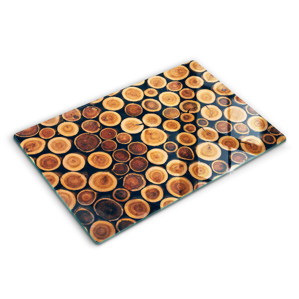 Tabla de cortar de vidrio Tocones de árboles de madera