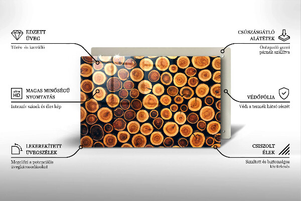 Tabla de cortar de vidrio Tocones de árboles de madera
