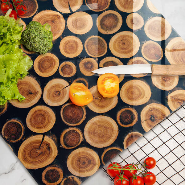 Tabla de cortar de vidrio Tocones de árboles de madera