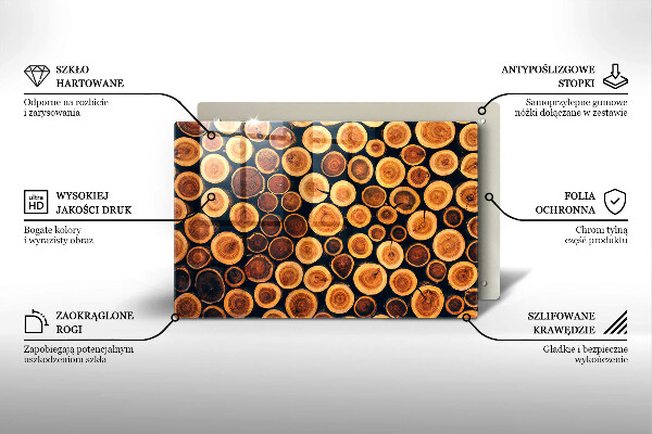 Tabla de cortar de vidrio Tocones de árboles de madera