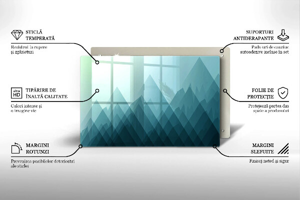 Tabla de cortar de vidrio Montañas abstractas