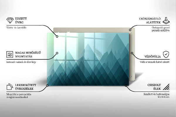 Tabla de cortar de vidrio Montañas abstractas