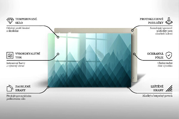 Tabla de cortar de vidrio Montañas abstractas