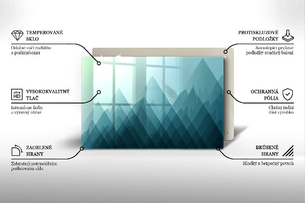Tabla de cortar de vidrio Montañas abstractas
