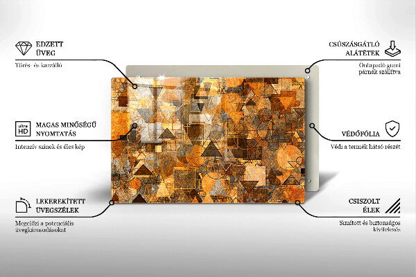 Tabla de cortar de vidrio Patrones sin fisuras de figuras geométricas